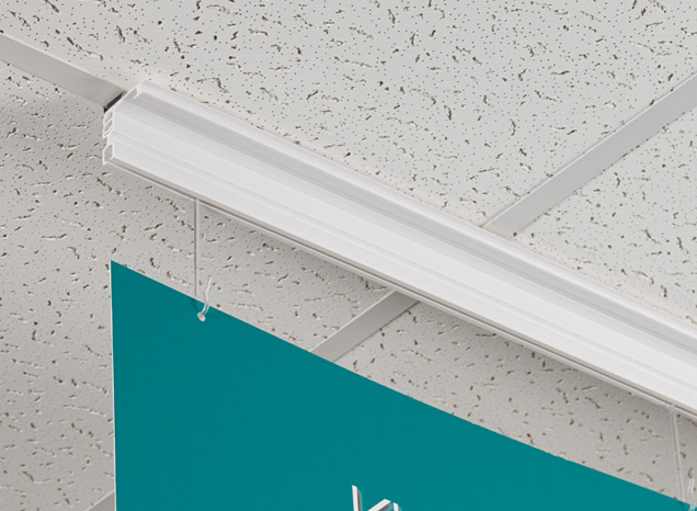 Kinter K Stick Ladderless Banner Sign Magnetic Hanging System for Ceilings