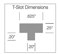 Tapered Display Hooks With Scan Plate - T-Slot Dimensions