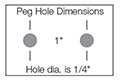 Peg Hole Dimensions For Pegboard/Slatwall Display Hooks