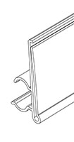 1-1/4" Height and Black Back Color Narrow Double-Wire Shelf Info Strip - 2