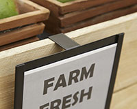 1-1/2" Thick Fits Edge Produce Bin Overhanging Sign Frame - 3