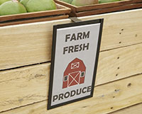 1-1/2" Thick Fits Edge Produce Bin Overhanging Sign Frame