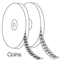 Hook & Loop Fastener, Coins, 1/2" Hook, White - 2