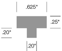 Tapered Display Hooks With T-Scan Bar - T-Slot Dimensions